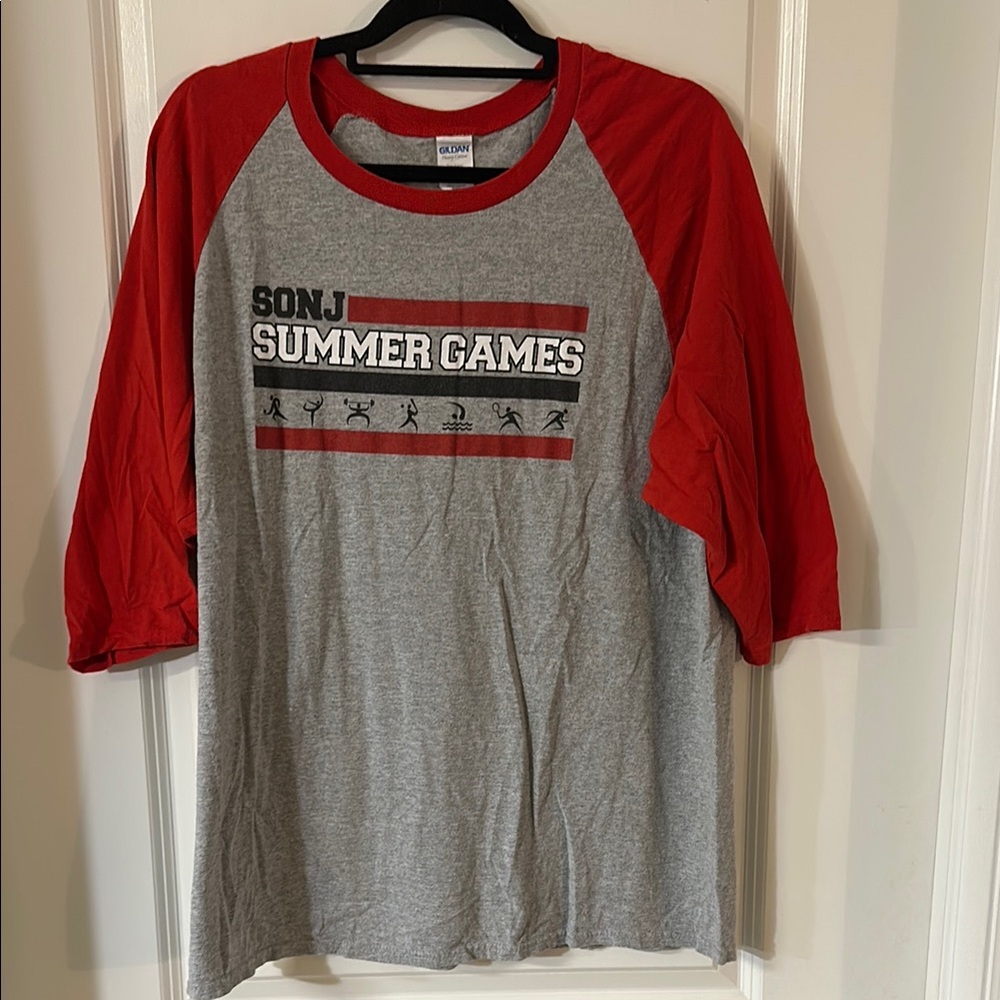 Gildan Red and Gray Summer Games Tee